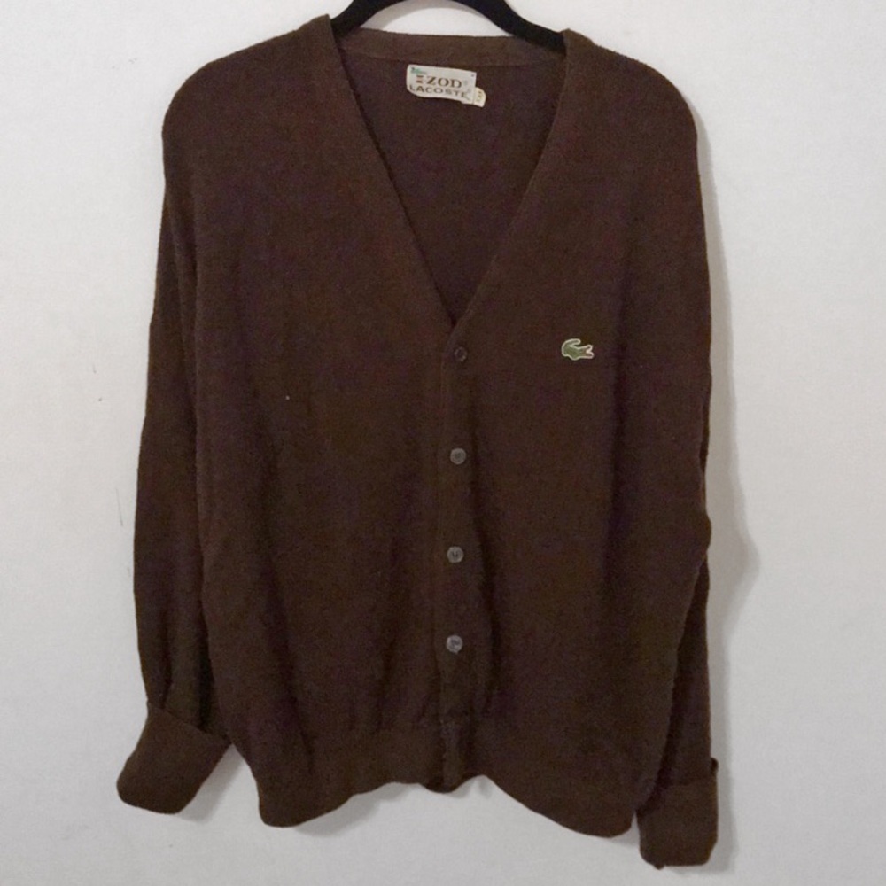 Vintage Lacoste Logo IZOD Knot Grandpa Cardigan